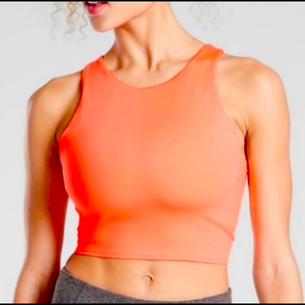athleta conscious crop bra orange A-C